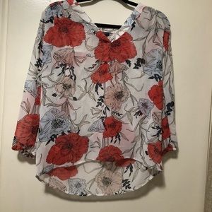 Beautiful floral sheer Ann Taylor blouse